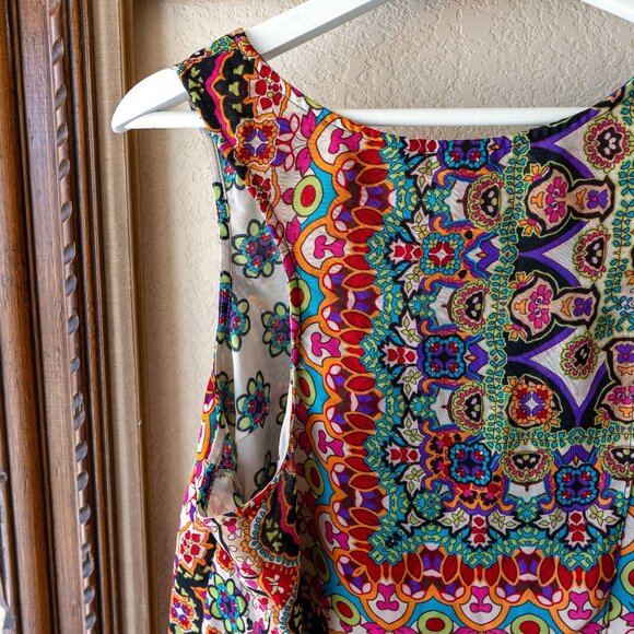 Bila Boho Sleeveless Blouse Size Large Colorful Boho Layered Tank Top - Picture 6 of 8